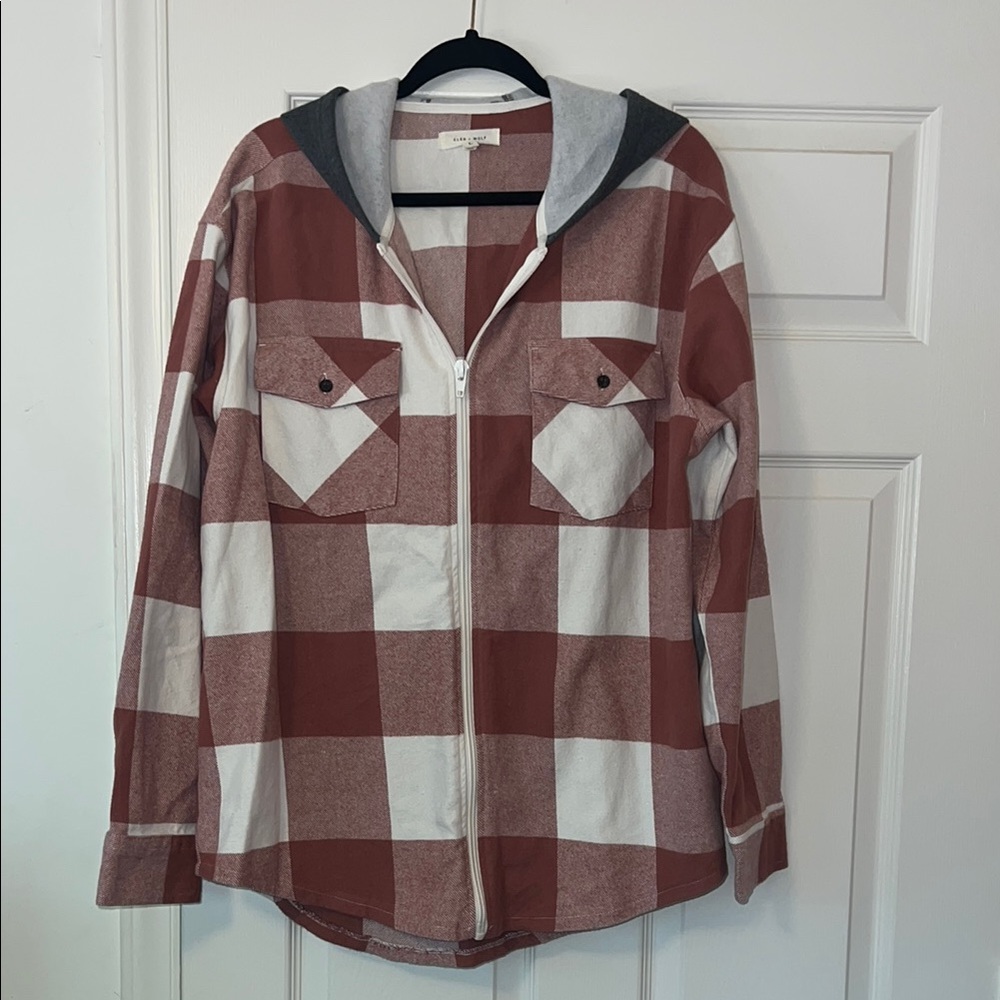 Zippered Men's cleo+wolf Plaid Shirt Jacket with Hood- Boot Barn